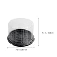 thumbnail image 3 of Qumonin 6" Clear Plastic Cake Container with Dome Lid & Board - Black, 3 of 6