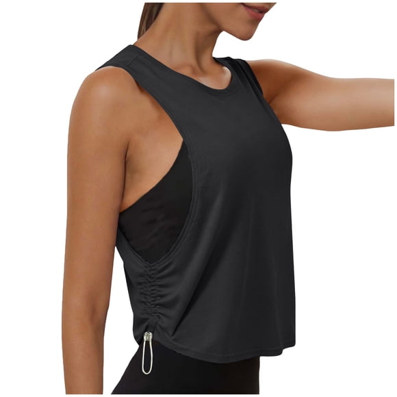 Fsqjgq Summer Sports Outfits Sleeveless Tank Tops for Women Workout Shirts Tees Loose Fit Sport Shirt Vest Top
