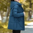 thumbnail image 4 of ZQUUVOU Women's Winter Puffer Coat Casual Loose Fashion Hooded Zipper Long Cotton Padded Coat Outerwear with Pocket Blue, 4 of 8