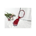 thumbnail image 5 of INSPIRE CHIC Women's Pre-tied Bowtie Uniform Necktie Adjustable Strap Striped Tie Wine Red One Size, 5 of 6