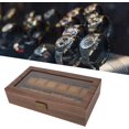 thumbnail image 3 of Caja Organizadora para Relojes de Grano de Madera, Caja de Almacenamiento de Lujo con 12 Compartimentos con Interior de Cuero PU Resistente a los Arañazos, 3 of 4