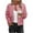 Pink, variant on FAHXNVB Women Bomber Jacket Casual Button Down Crewneck Varsity Jackets with Pockets Fall Loose Fit Long Sleeve Shackets Jackets