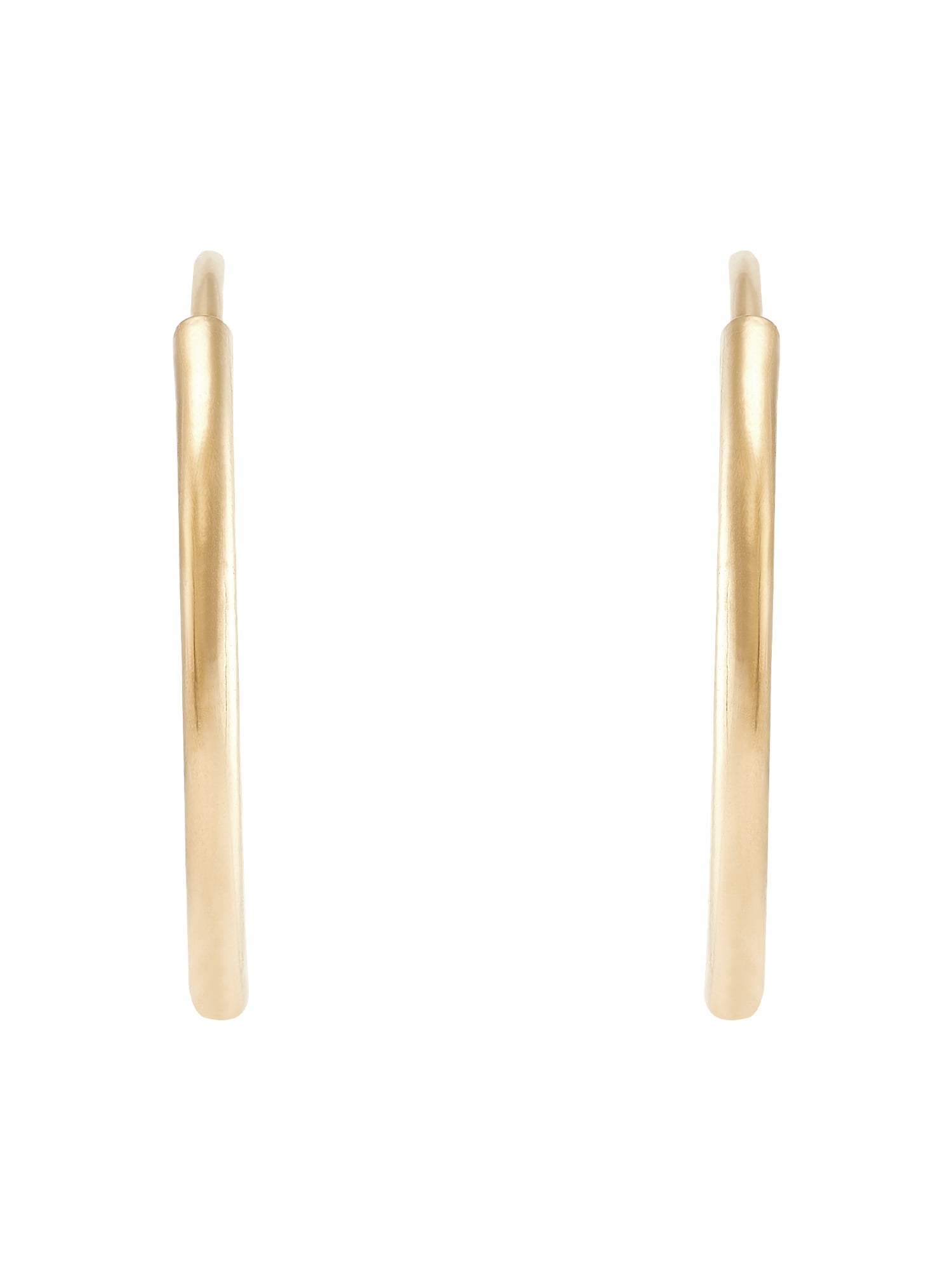 Brilliance Fine Jewelry Girls 10K Yellow Gold 10MM and 14MM Endless Hoop Earrings Set