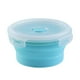 thumbnail image 1 of Contenedor de alimentos redondo plegable para acampar, apto para microondas y refrigerador. pequeño 350ML azul, 1 of 5
