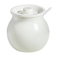 thumbnail image 1 of Qeeadeea/Solid Color Ceramic Sugar Bowl With Lid, Porcelain Sugar Pot With Spoon, Small Salt Pot, Storage Jar, For Coffee Bar, Restaurant-White-1200ml, 1 of 7