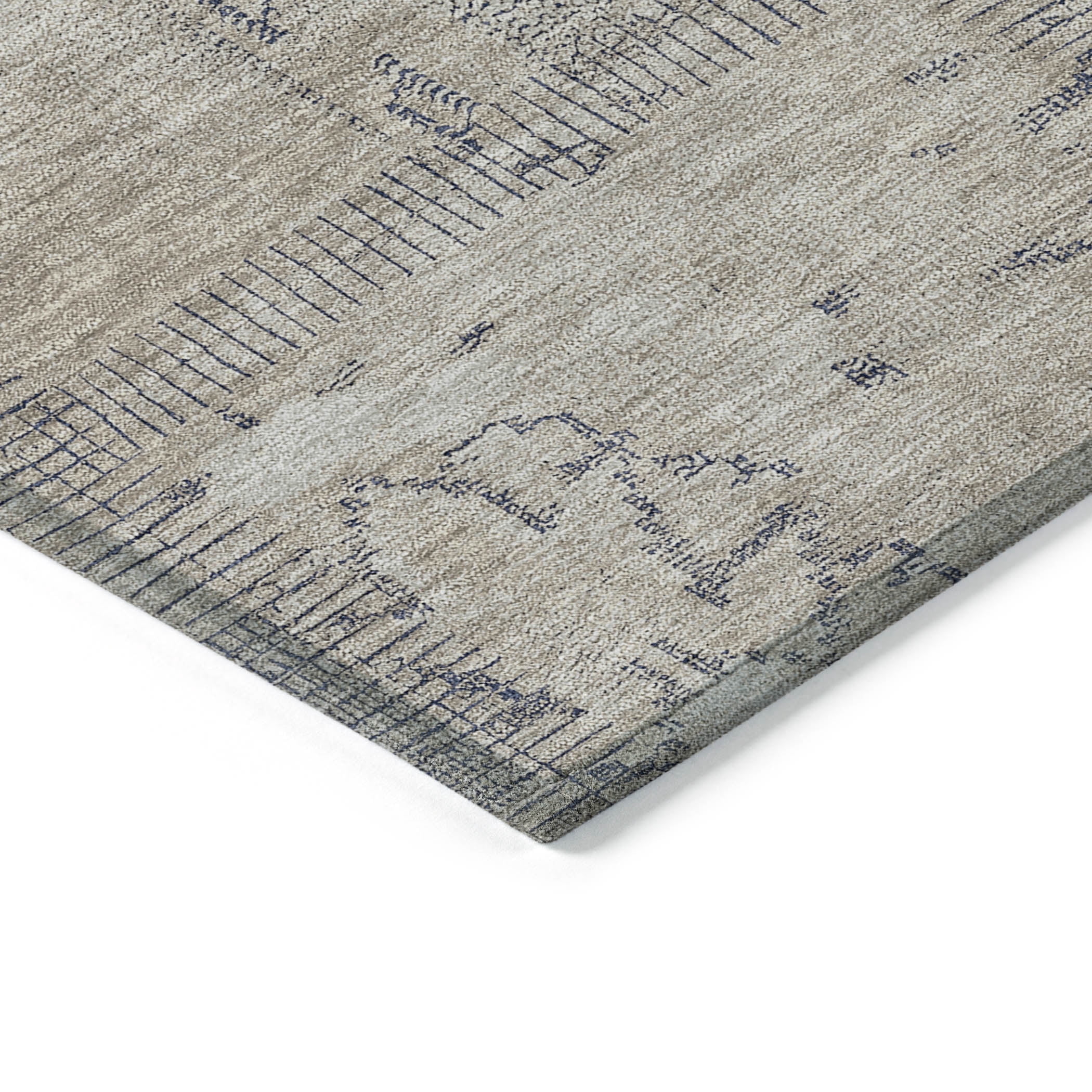 Addison Rugs Chantille Indoor/Outdoor Transitional Patchwork Beige Washable Rectangle Rug, 10' x 14'