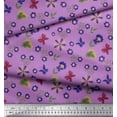 thumbnail image 3 of Soimoi Purple polyester Crepe Fabric Leaves,Insect & Floral Artistic Print Sewing Fabric BTY 52 Inch Wide, 3 of 3