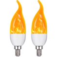 thumbnail image 2 of OHLGT Bombillas de llama E12, paquete de 2, candelabro LED de 3 modos, 1,2 vatios, lámpara de araña blanca cálida, bombillas de vela de 1800 K, punta de llama para decoraciones de fiesta de Navidad, 2 of 4