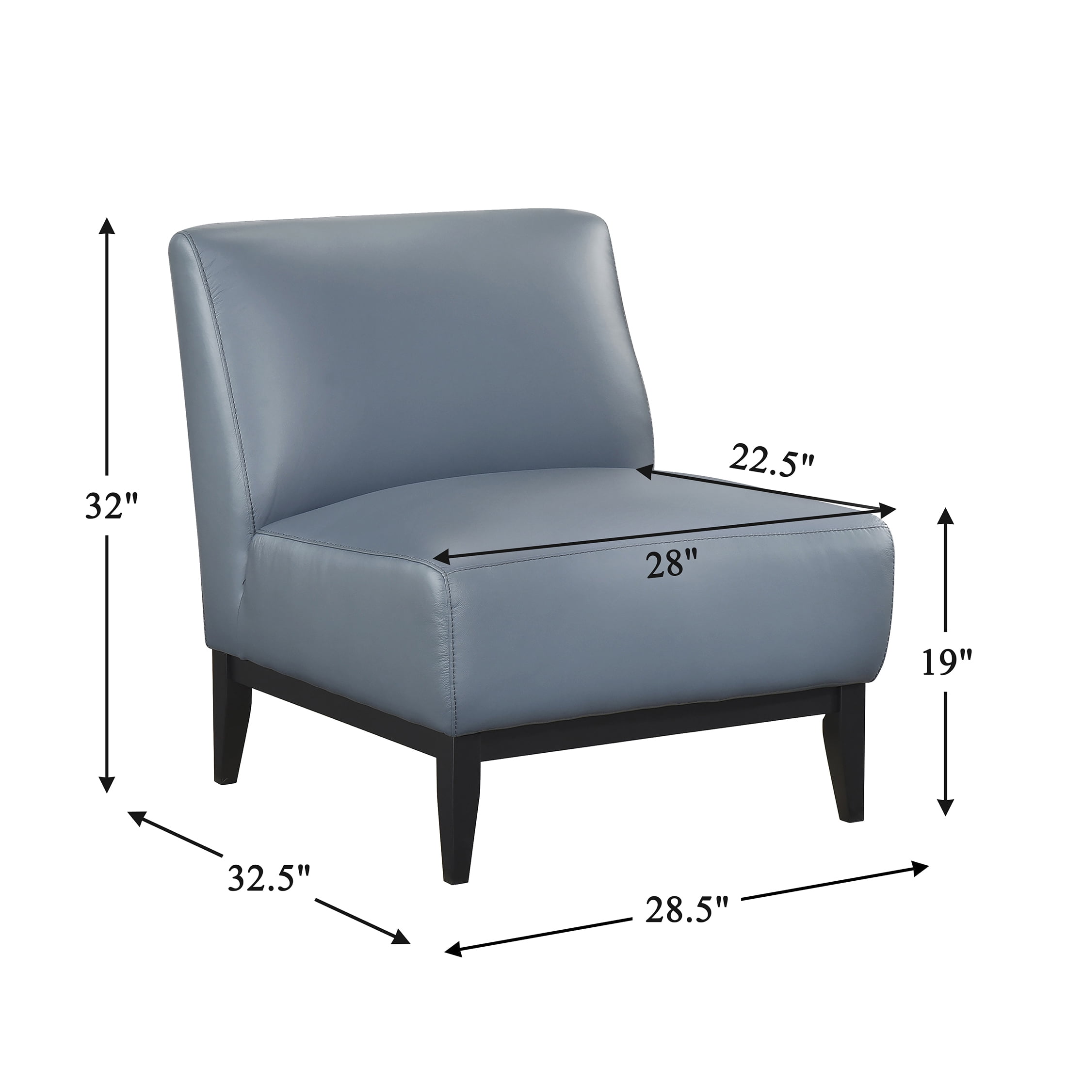 OakvillePark Mossmere Leather Accent Chair, Blue