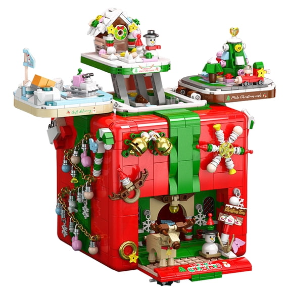 1873-Piece Christmas Building Blocks Kit , Christmas Building Toy Set, Educational Holiday Gift for Kids, Teens, and Adults