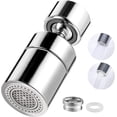 thumbnail image 1 of Queilt 80° Swivel Faucet Aerators, M24 Aerator Water Saving Faucet, 2 Modes Wide Angle Rotatable Kitchen Faucet Nozzle Chrome, 1 of 5