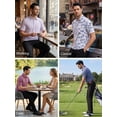 thumbnail image 6 of Xidunhg Men's Performance Golf Polo Shirt, Printed Short Sleeve, Dry Fit & Moisture Wicking, UPF 40+ 4-Way Stretch, 6 of 13