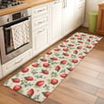 thumbnail image 2 of Runner Rug 2'x6', Red Strawberry Washable Non-Slip Hallway Runner Rugs, Summer Fruits Farmhouse Leaves Floral Retro Bedside Rugs Floor Mats Carpet Runners for Kitchen Bathroom Laundry Room, 2 of 8