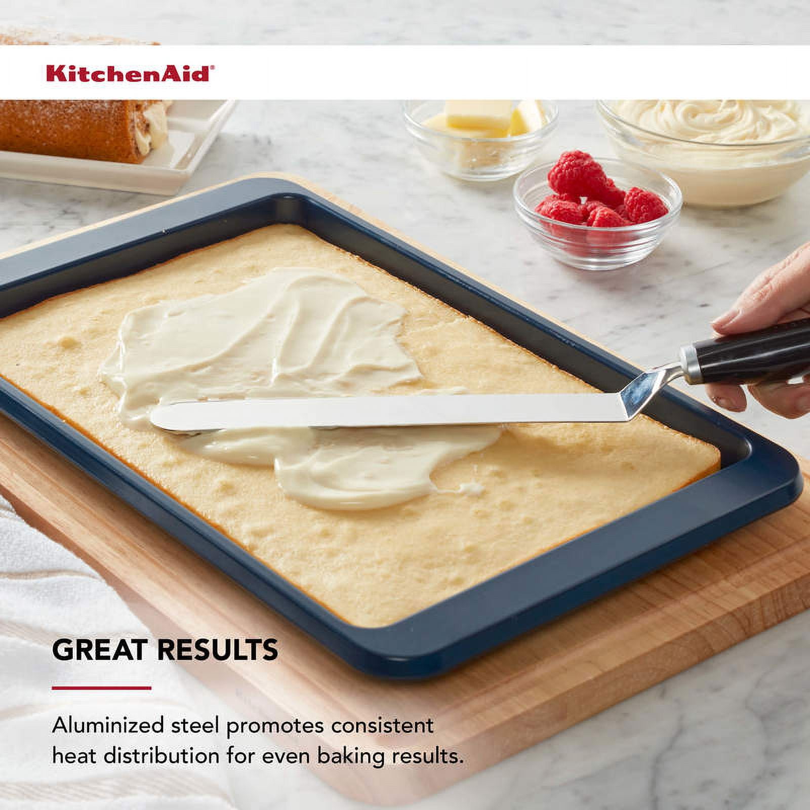 KitchenAid Nonstick Aluminized Steel Baking Sheet, 13x18-Inch, Silver