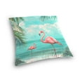thumbnail image 3 of Ryvnso Flamingo Summer Tropical Palm Tree Throw Pillow Covers Couch Pillowcases Decor for Bed Sofa 16" x 16", 3 of 7