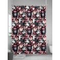 thumbnail image 5 of Fsddascl Halloween Shower Curtain Set - Small 36" x 72" Washable Bathtub Curtain with 12 Hooks, Ghost Pumpkin Love Bow Rose Pink Black Waterproof Fabric Stall Shower Curtains for Bathroom/Bathtub, 5 of 6