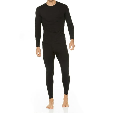 Thermajohn Men's Ultra Soft Thermal Underwear Long Johns Sets with Fleece Lined (Black, (Best Rated Thermal Underwear)
