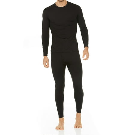 Thermajohn Men's Ultra Soft Thermal Underwear Long Johns Sets with Fleece Lined (Black, (Best Thermal Pants For Winter)