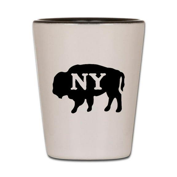 CafePress - Buffalo New York - White/Black Shot Glass, Unique and Funny Shot Glass