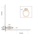 thumbnail image 3 of ANGARA Natural Round Aquamarine Split Shank Ring with Diamond Halo in 14K Rose Gold for Women (Size-5mm) | March Birthstone, Birthday, Anniversary, Jewelry Gift for Women | Natural Aquamarine Ring, 3 of 7