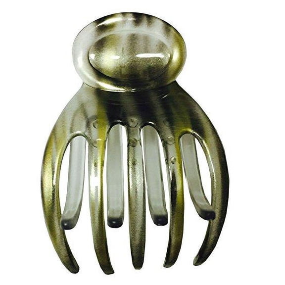 Parcelona France Basic Golden Black Medium Celluloid Secure Grip Side Hair Clip