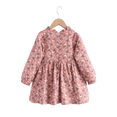 thumbnail image 4 of LYMAYTER 2-8Y Girls Cute Floral Long Sleeve Cotton Midi Dress Pleated Lace Up Round Neck Spring Fall, 4 of 8