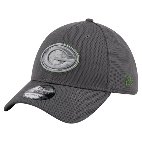 Men's New Era Graphite Green Bay Packers  Main 39THIRTY Flex Hat