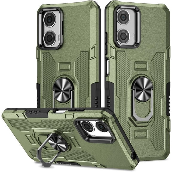 HCTian Case for Moto G34 5G Case, Motorola G34 XT2363-2 Case, Heavy Duty Kickstand Holder Built-in Magnetic Car Mount Shockproof Camera Protective Phone Cover for Motorola Moto G34 5G