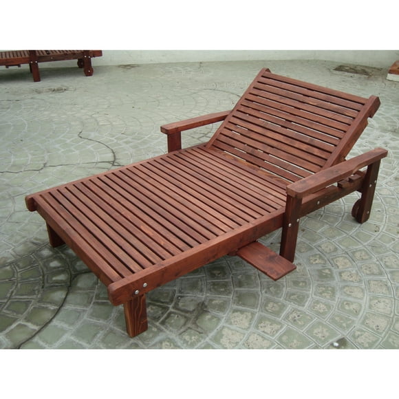 Best Redwood Sun Mission Brown  Outdoor Wide Chaise Lounge