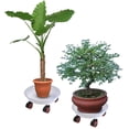 thumbnail image 6 of DEWEL Plant Caddy with Wheels Indoor Outdoor Round Plant Stand Dolly with Caster Wheels Clear Garden Shop Plant Saucer Tray for Home Inner Dia 10in, 6 of 6