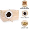 thumbnail image 5 of Caja nido para loros, jaula para cría de cacatúas, jaula para pájaros, incubadora de madera cálida para periquitos, tortolitos, cacatúas, pinzones, canarios (M), 5 of 5