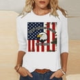 thumbnail image 6 of Women's Printed 3/4 Sleeve Tunic Top, Casual Round Neck Pullover Blouse, Summer Spring Fashion Clothing, USA 250th Anniversary Celebration Wear, Plus Size S-4XL, Comfy, 6 of 7