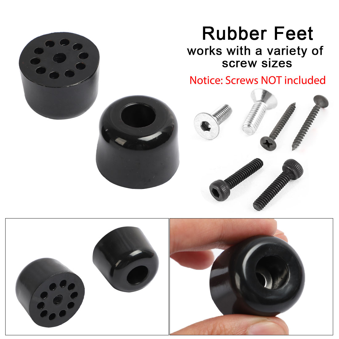 16pcs Rubber Feet Bumpers Buffer Chair Leg Pad with Metal Washer