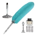 thumbnail image 3 of Ink Pen, Exquisite Design With Retro Style, Feather Pen Set, Durable To Use, Comfortable To Hold, For Gifts Home Green, 3 of 8