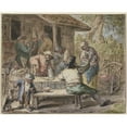 thumbnail image 3 of Adriaen van Ostade 18x15 Black Modern Framed Museum Art Print Titled - Farmers with Children in Front of a House (Approx. 1655 - 1670), 3 of 5
