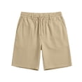 thumbnail image 3 of Fewfanhot Men’s Cotton Linen Pocket Shorts Drawstring Elastic Waist Straight Leg Solid Color Knee Length Casual Mid Length Outdoor Short Pants, 3 of 7
