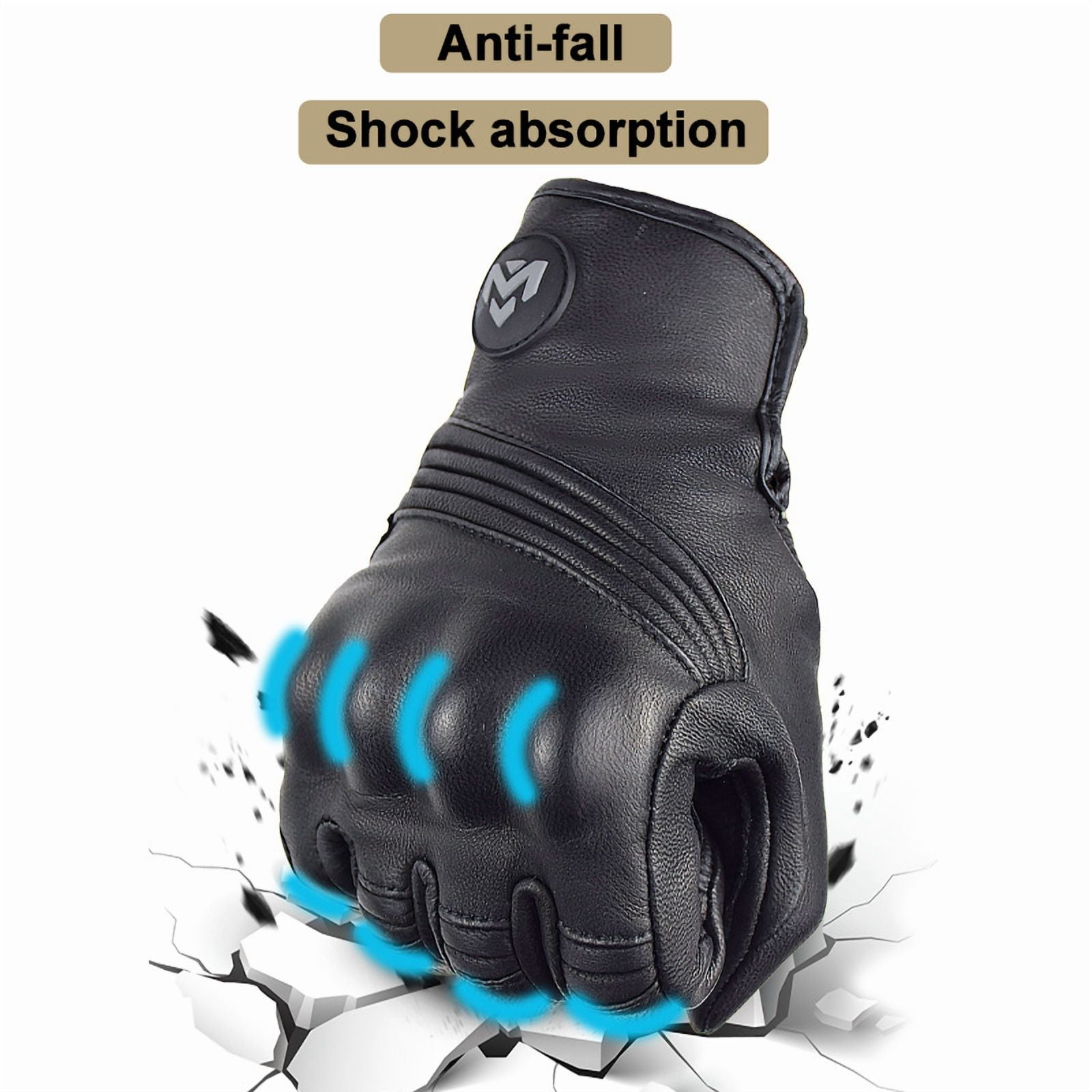 Summer Breathable Real Leather Motorcycle Gloves Touch Operate Guantes Moto Fist Palm Protect Men Racing Motocross Gloves
