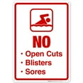 thumbnail image 1 of No Open Cuts Blisters Sores Sign, Pool Sign,, 1 of 1
