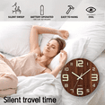 thumbnail image 7 of VOCOO 12" Retro Tuscan Country Luminous Wooden Wall Clock, Silent Non-Ticking Energy-Absorbing Luminous Numbers and Hands Wall Clock for Living Room Home Kitchen Decor, Birthday Gift, 7 of 7