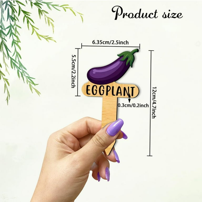 Arricraft 15 Pcs Wood T-Type Plant Tags, Illustrated Graphic Plant Sign