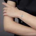 thumbnail image 3 of ANGARA Natural East West Bezel-Set 1.35 ct Aquamarine Bolo Bracelet in 14K White Gold for Women (Size-8x6mm) | March Birthstone, Anniversary, Jewelry Gift for Women | Natural Aquamarine Bracelet, 3 of 7