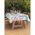 thumbnail image 3 of Outdoor Table Cloth with Umbrella Hole and Zipper,Red Teal Starfish Coastal Waterproof Rectangle Tablecloth 52"x70",Summer Beach Nautical Coral Sea Washable Table Cover for Outside Party Patio Picnic, 3 of 8