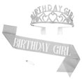 thumbnail image 1 of Corona de Cumpleaños, Banda de Cumpleaños y Tiara de Cumpleaños, Banda Feliz Cumpleaños Reina, Blanco Plateado, 1 of 7