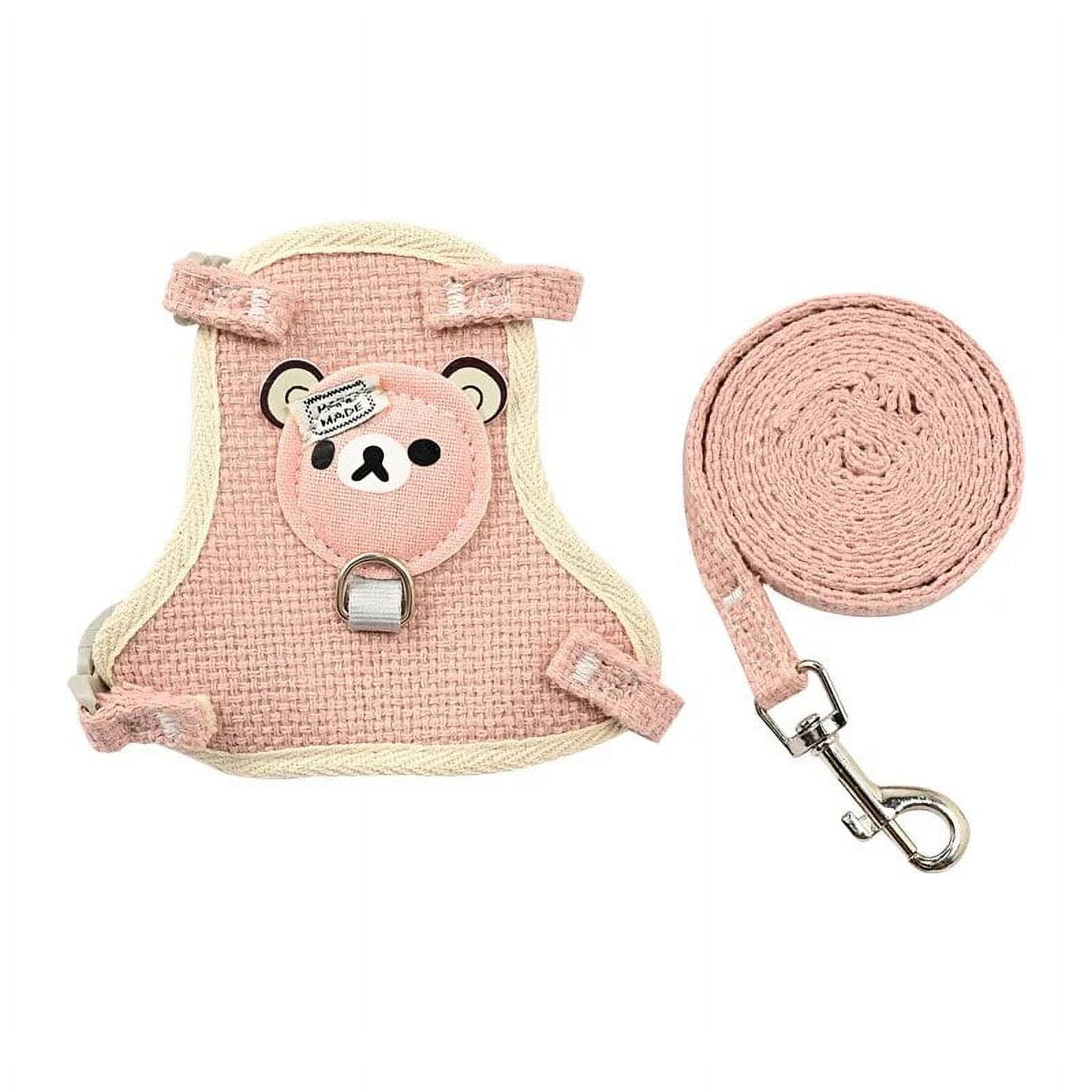 Dog Harness Leash Collar Set Adjustable Soft Cute breathable Cat Harness for Small Medium Pet Collar Leash Outdoor Walking
