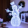 thumbnail image 1 of Gymax 5 FT Lighted Snowman w/Hat Scarf & Stars Zip Ties & Ground Stakes 140 LED Lights, 1 of 10