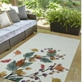 thumbnail image 3 of 3' x 5' Simply Daisy Colorful Leaves Cabin & Lodge Chenille Area Rug, Orange, 3 of 4