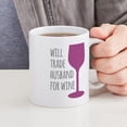 thumbnail image 6 of CafePress - Husband For Wine Mug - 11 oz Ceramic Mug - Novelty Coffee Tea Cup, 6 of 6