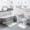 thumbnail image 6 of Spring Willow Leaves Bathroom Rugs Set Green Blue Watercolor Plant Non Slip Absorbent Soft Bath Mats 3 Piece Set with Bathroom Rug, U-Shaped Floor Mat, Toilet Seat Cover Small Size, 6 of 9