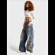 thumbnail image 4 of Pantalones Vaqueros Holgados Y2k Desgastados para Mujer, Estilo Boyfriend, con Bordados, Rotos, de Pierna y Retazos, de Cambray y Cintura Alta. Azul M, 4 of 9