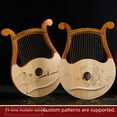 thumbnail image 1 of 16-String Retro Leaf Design Lyre Harp: Portable Small Musical Instrument for Beginners, Soothing Sound, Durable Material, Compact Size, Ideal for Practice & Performance (Special Offer, Slight, 1 of 5
